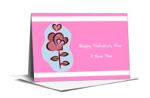 Top and Bottom Valentine Note Card 